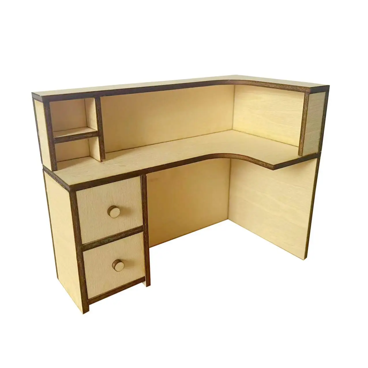 Scaffale portaoggetti in scala 1:12 con cassetto Artigianato Home Office Scrivania Scaffale per casa delle bambole per giochi di ruolo con vetrina micro paesaggistica