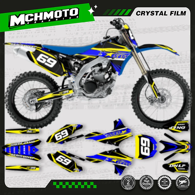 

MCHMFG Custom Full Set Motorcycle Graphics Background Decal Stickers Kits For YAMAHA YZ450F 2010 2011 2012 2013 YZF450