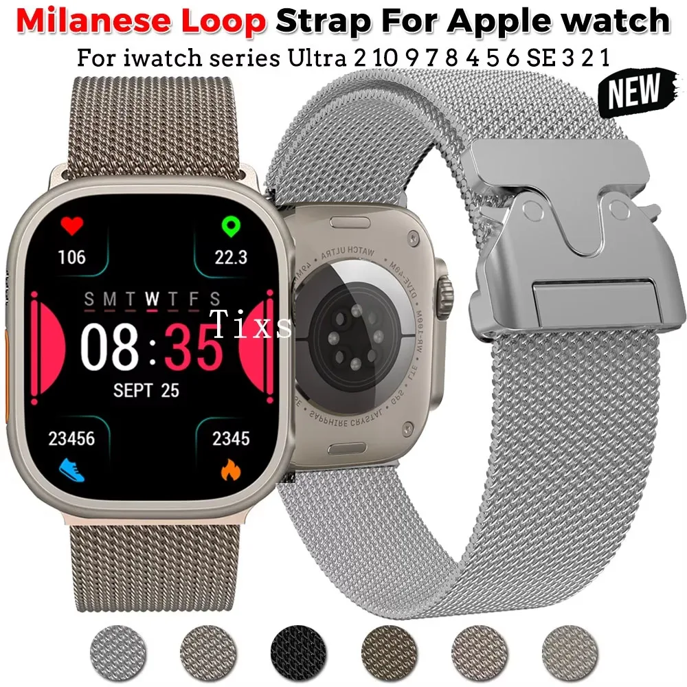 

Ремешок-петля для Apple Watch Band S10 42 мм 44 мм 38 46 мм 41 мм 49 мм 40 45 Миланский браслет correa iwatch series 9 7 8 5 6 SE Ultra2