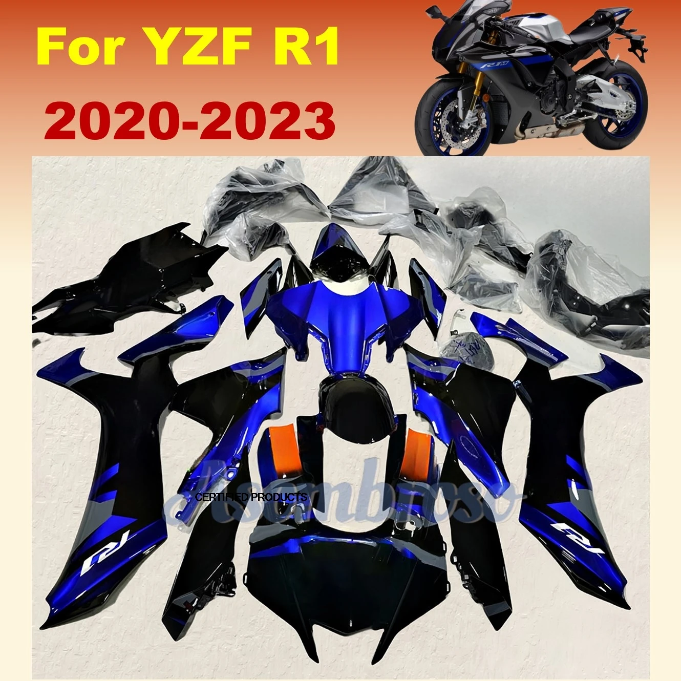

Новые детали для ремонта мотоцикла для Yamaha YZFR1 2020 2021 2022 2023 YZF-R1 20 21 22 23 YZF R1 ull Комплект обтекателя капота