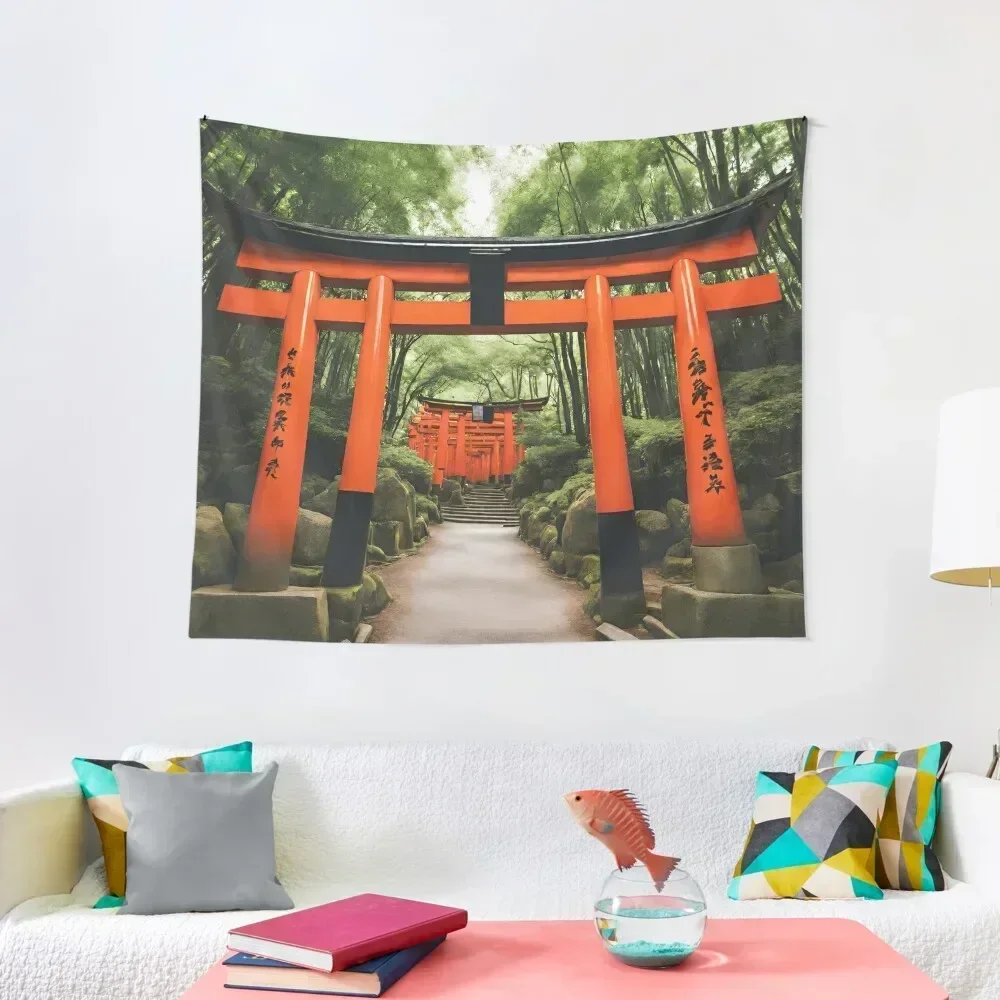 

Fushimi Inari Taisha - Japanese Shrine Tapestry Bedroom Decor Decoration Bedroom Cute Room Things Tapestry