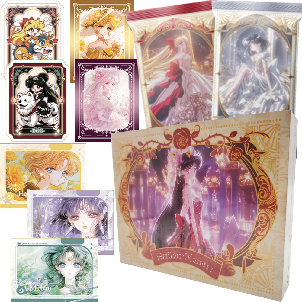 

Sailor Moon Collection Cards for Children Anime Magical Girl Romantic Flower Sea Figure Gentle Exquisite Portrait Cards Gifts