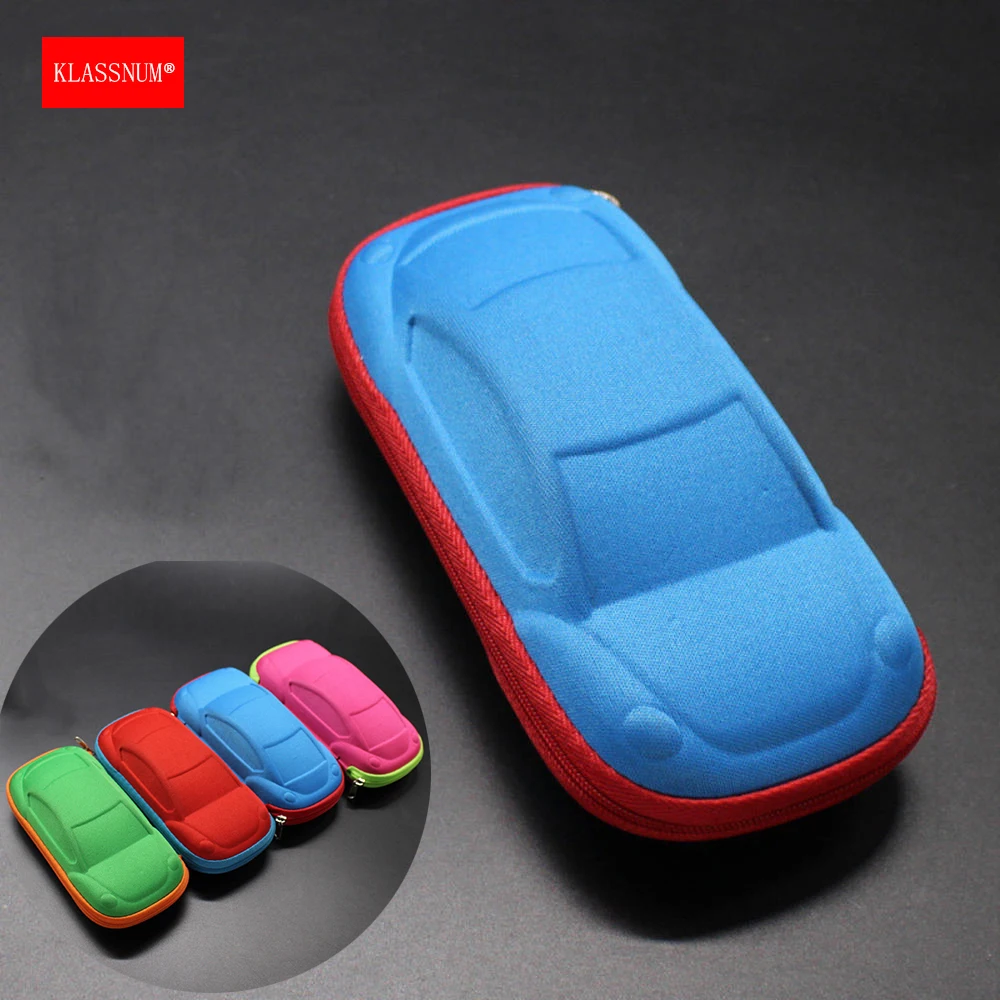 KLASSNUM Children's Sunglasses Case Kids Boys Girls Car Shaped Glasses Case Cartoon Hard EVA Zipper Optical Glasses Storage Box - view 6