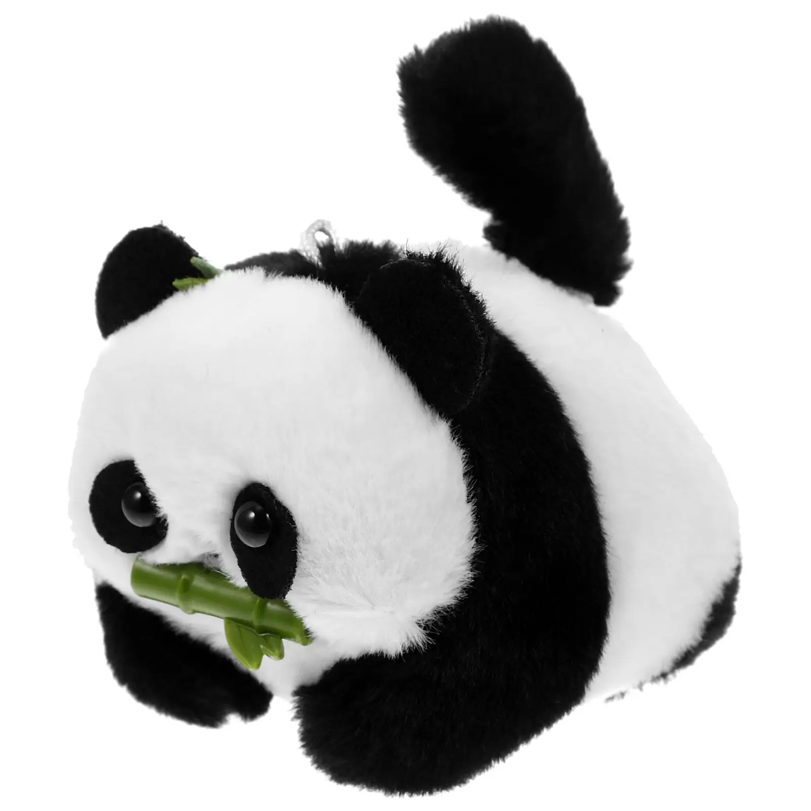 Adorable Interactive Panda Keychain Pendant with Pull-String Tail Wagging Motion Squeaky Sound Cute Bag Car Backpack Hanging