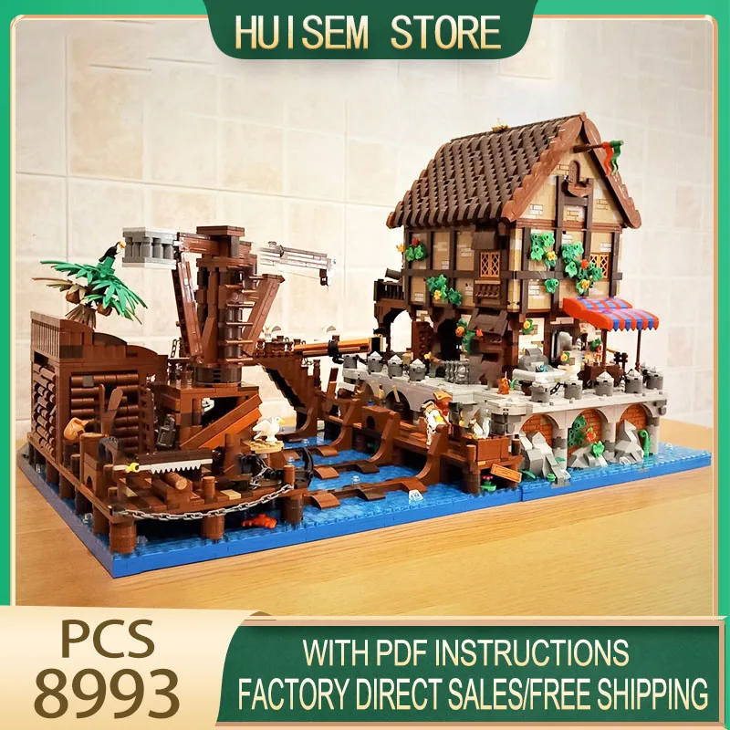 Pirate Fortress Moc Building Brick Modular Pirate Caribbean Shipyard Model Technology Blocks Christmas DIY Toy Construction Gift