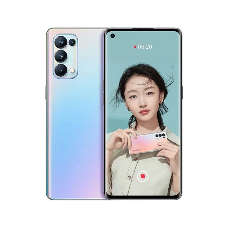 هاتف oppo Reno 5 pro 5G يعمل بنظام أندرويد بشاشة 6.55 بوصة ROM 128GB/256GB CPU MediaTek Dimensity 1000+ 64MP هاتف مستعمل