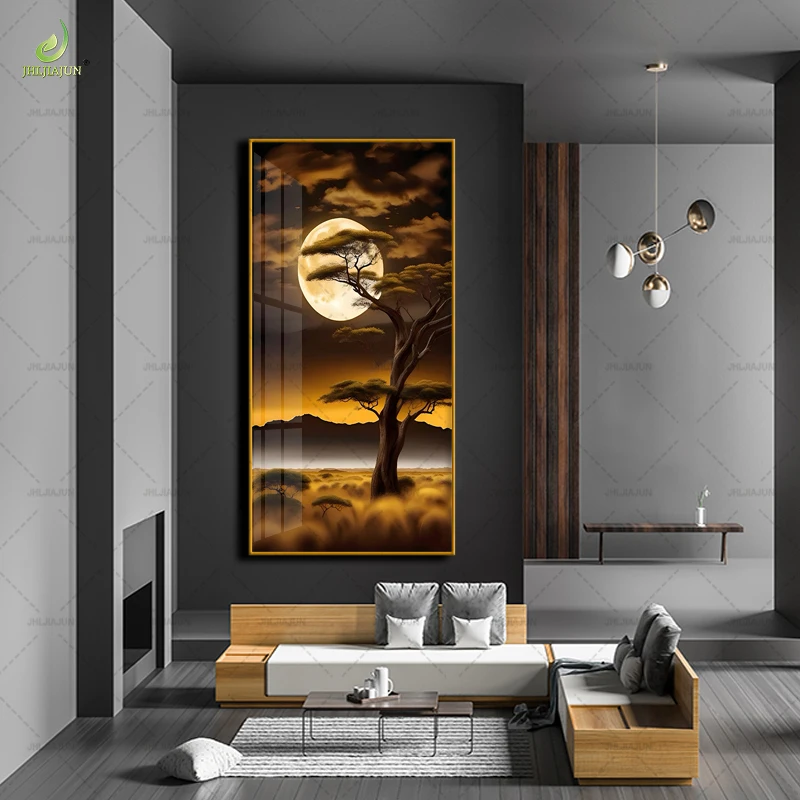 Modern style Tree with River Sunrise Nature Landscape Wall Mural Pictures Artwork Art Printing