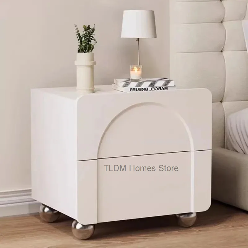 Bedside White Room Modern Sleep Drawers Design Bedside Table Table Vintage Comodino Decor Camera Da Letto Niche Furniture