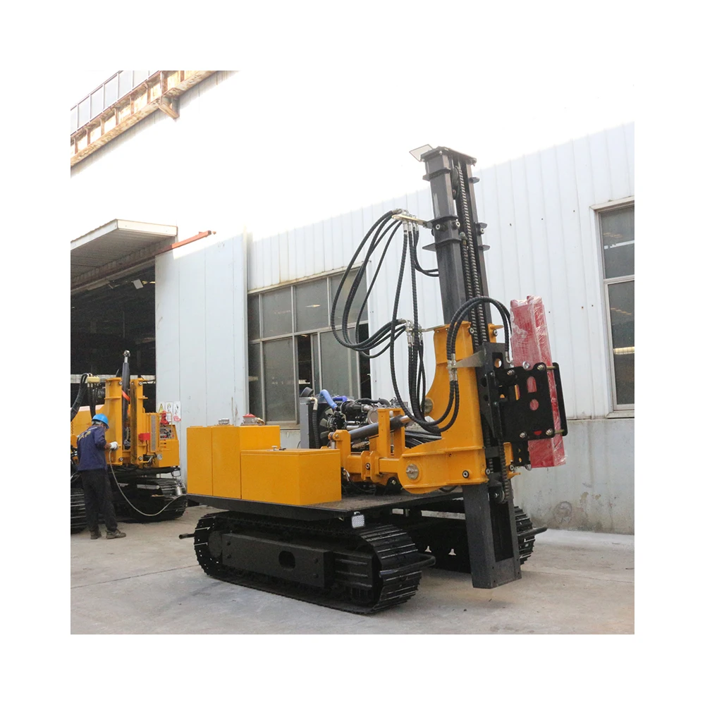 HOT SALE YANMAR Di esel Engine PV Photovoltaic Project Hydraulic Pilling Drilling Machine Pile Driver Telescopic Design Mast