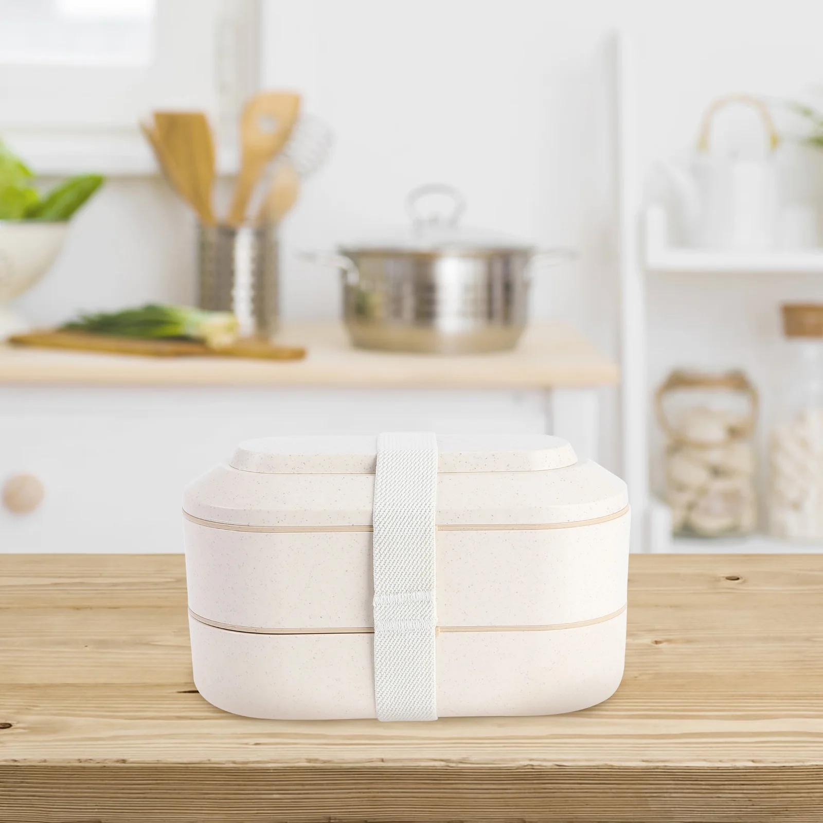 

1 pc Double Layer Leak Proof Bento Box Microwave Safe Reusable Food Container For Meal Prep Odorless Storage Bowl Student Lunch