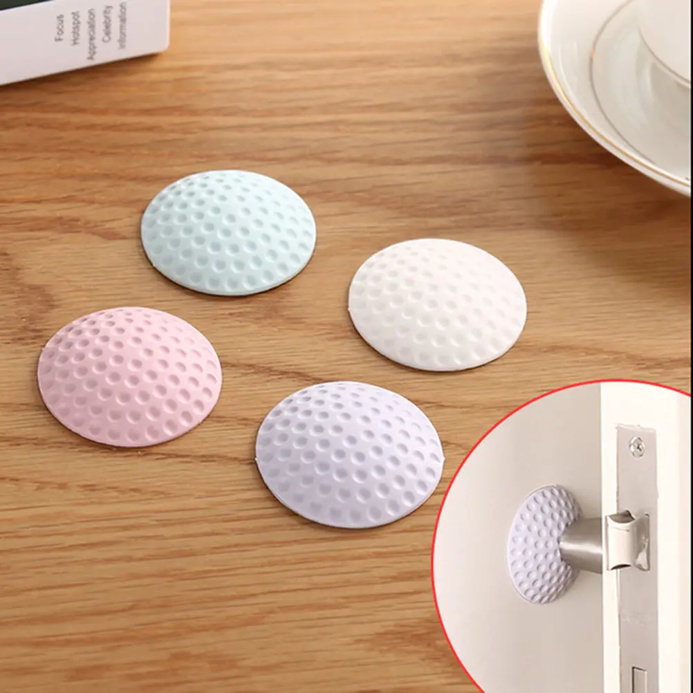 2Pcs Door Bumper Wall Protector Self-Adhesive White Door Handle Stopper Shield Furniture Edge Guard Anti-Collision Noise