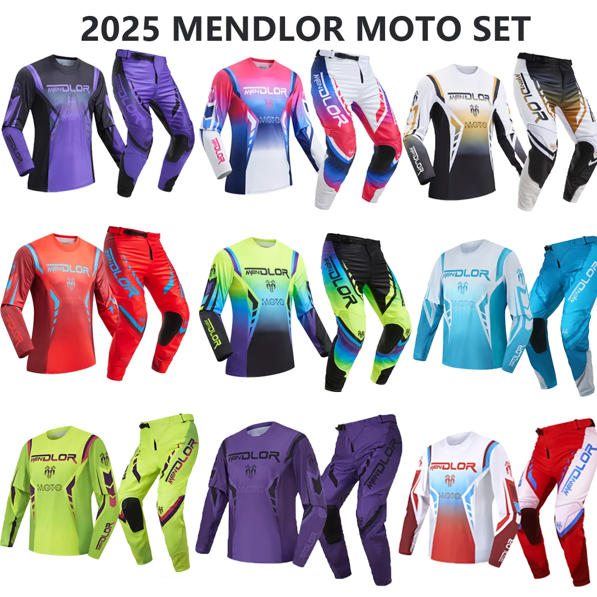 2025 MENDLOR Mx Gestricktes Hosen-Set Offroad-Motorrad Mountainbike Kombination Rennmotorrad Erwachsenen-Set