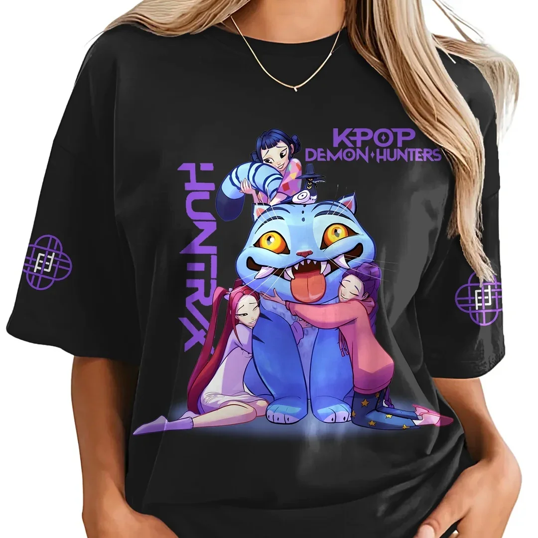 25/26 Popular Movie Kpop Witch Hunt Summer T-shirt Oversized Fashionable American Street Women's Men's Adult Children's Top