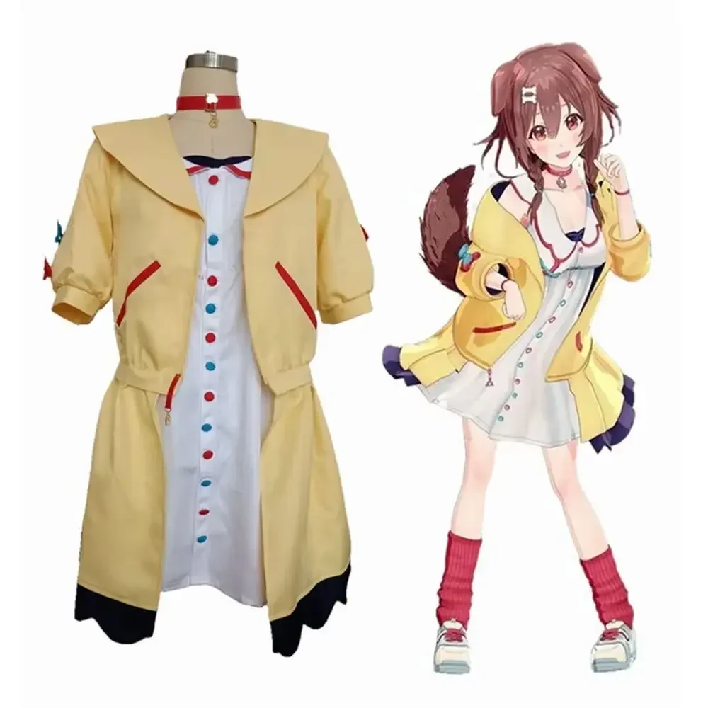 

Hololive Gamers Inugami Korone Anime Cosplay Costume - Full Set Includes Top Bottoms Wig And Gloves for Fans And Cosplayers