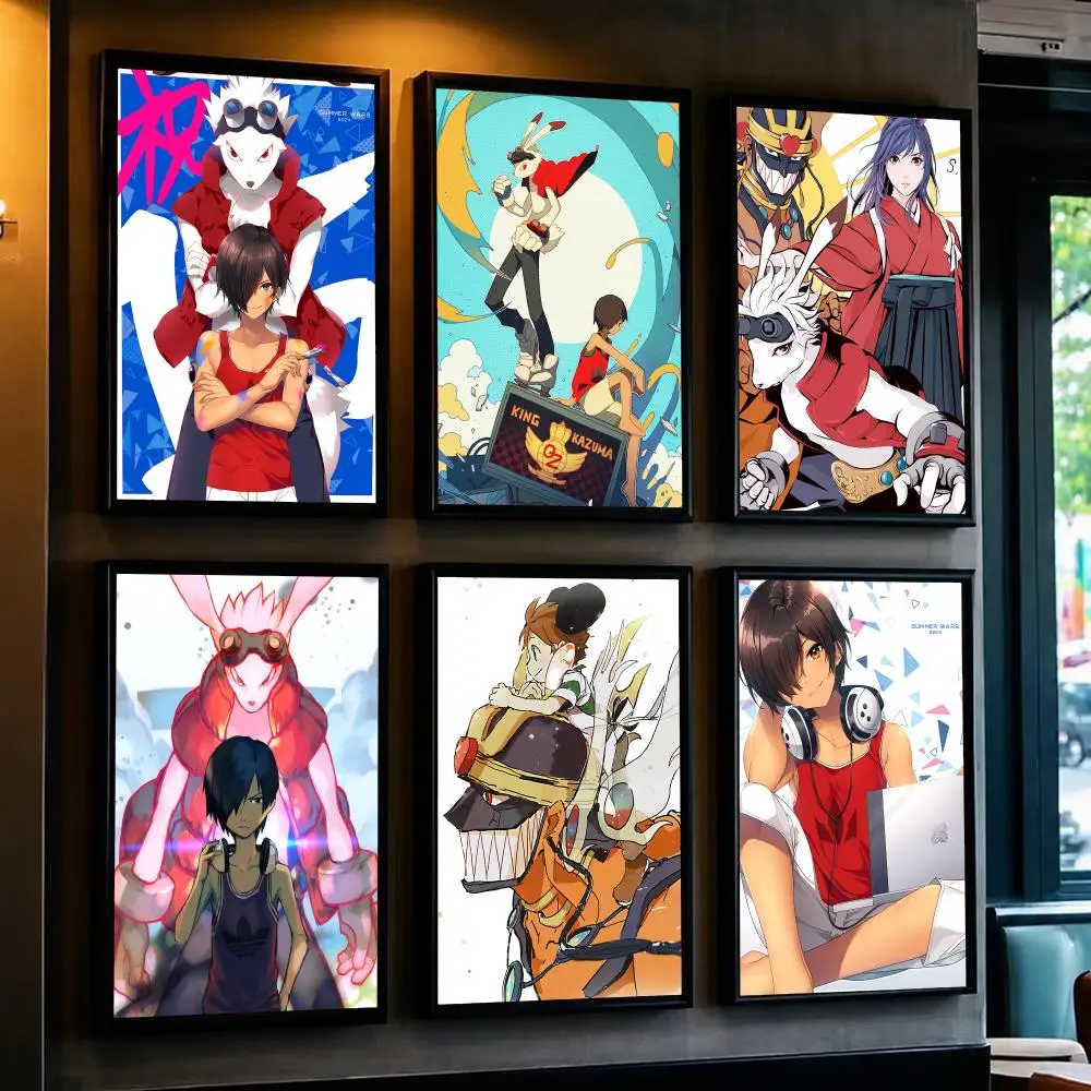 anime S-Summer Wars-S Poster Decorative Wall Art Sticker for Cafe Office Bedroom and Living Room