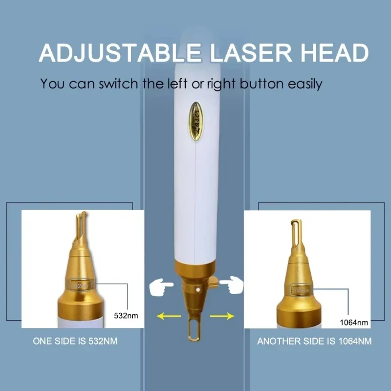 Laser picosecond nd yag q-switch 755 1064 532nm, alat perawatan kulit wajah penghilang pori tato bintik