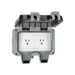 Tomada dupla impermeável americana com interruptor, 110V, IP66, Universal Us Plug, Carregamento exterior, Soquete único industrial