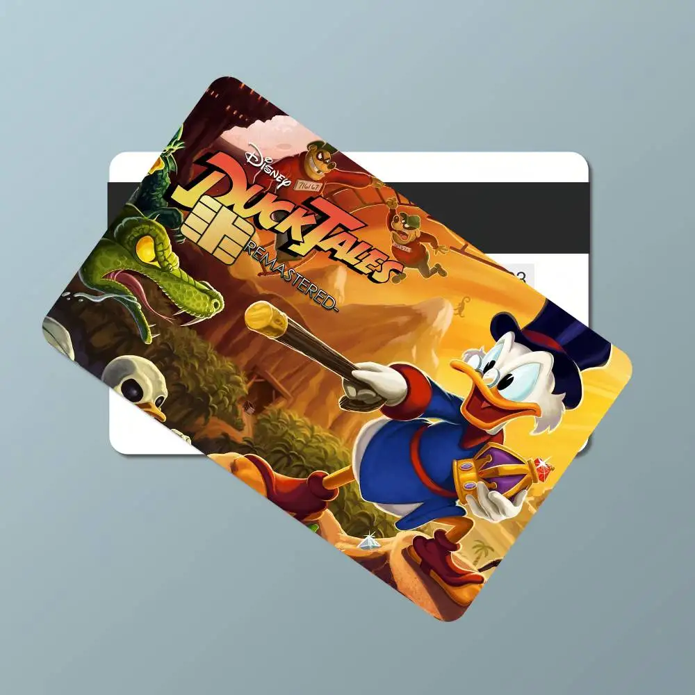 كارتون DuckTales الفيلم فيلم الجلد غطاء ملصقات بطاقة الائتمان 4 قطعة الخصم الجبهة الديكور البنك حافلة تمرير مقاوم للماء #4