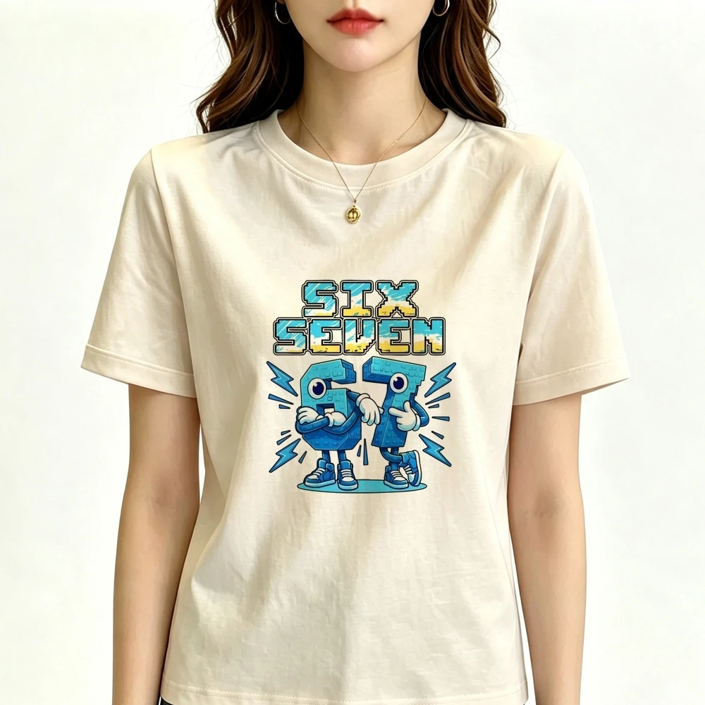 Six Seven shirt femme korean fashion scene  Psychedelic cutecore t shirt emo alternative  manga goth korean fashion