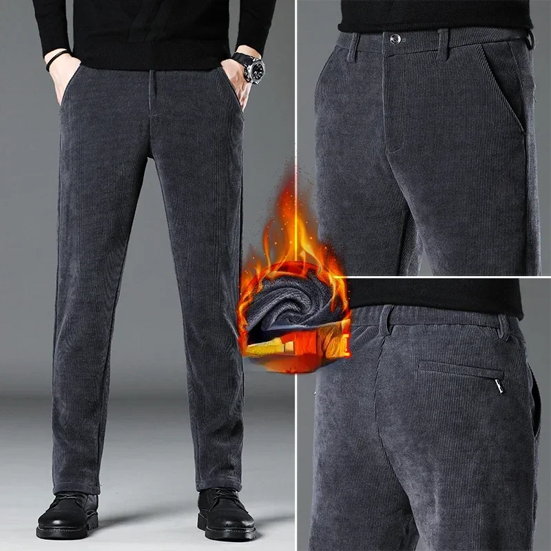 

Winter New Fashion High-end Boao Fleece Slim All Match Small Straight Leg Casual Pants