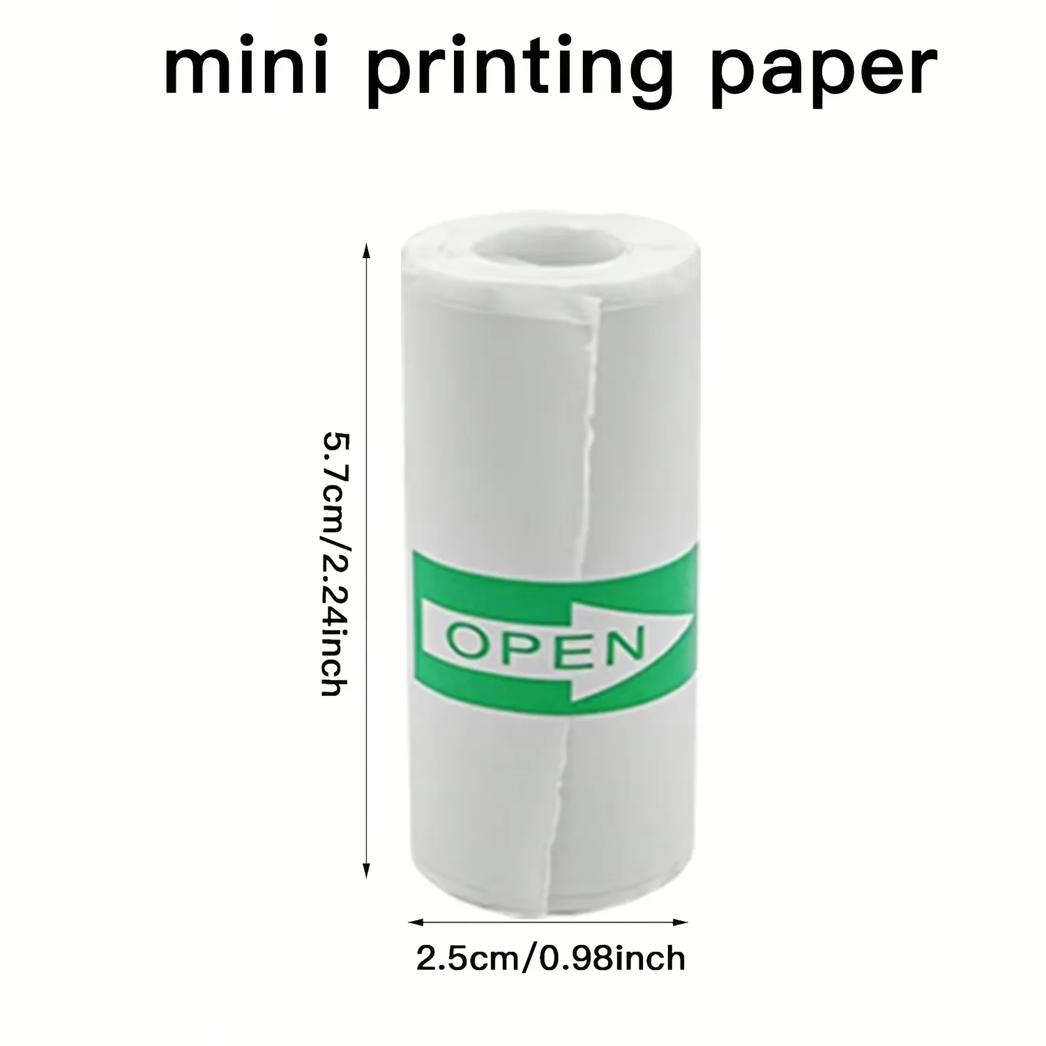 20 Rolls White Thermal Sticker Paper Self-Adhesive Mini Printer Refills for Photos/Checklists/Notes Black Text Printing 57x25mm