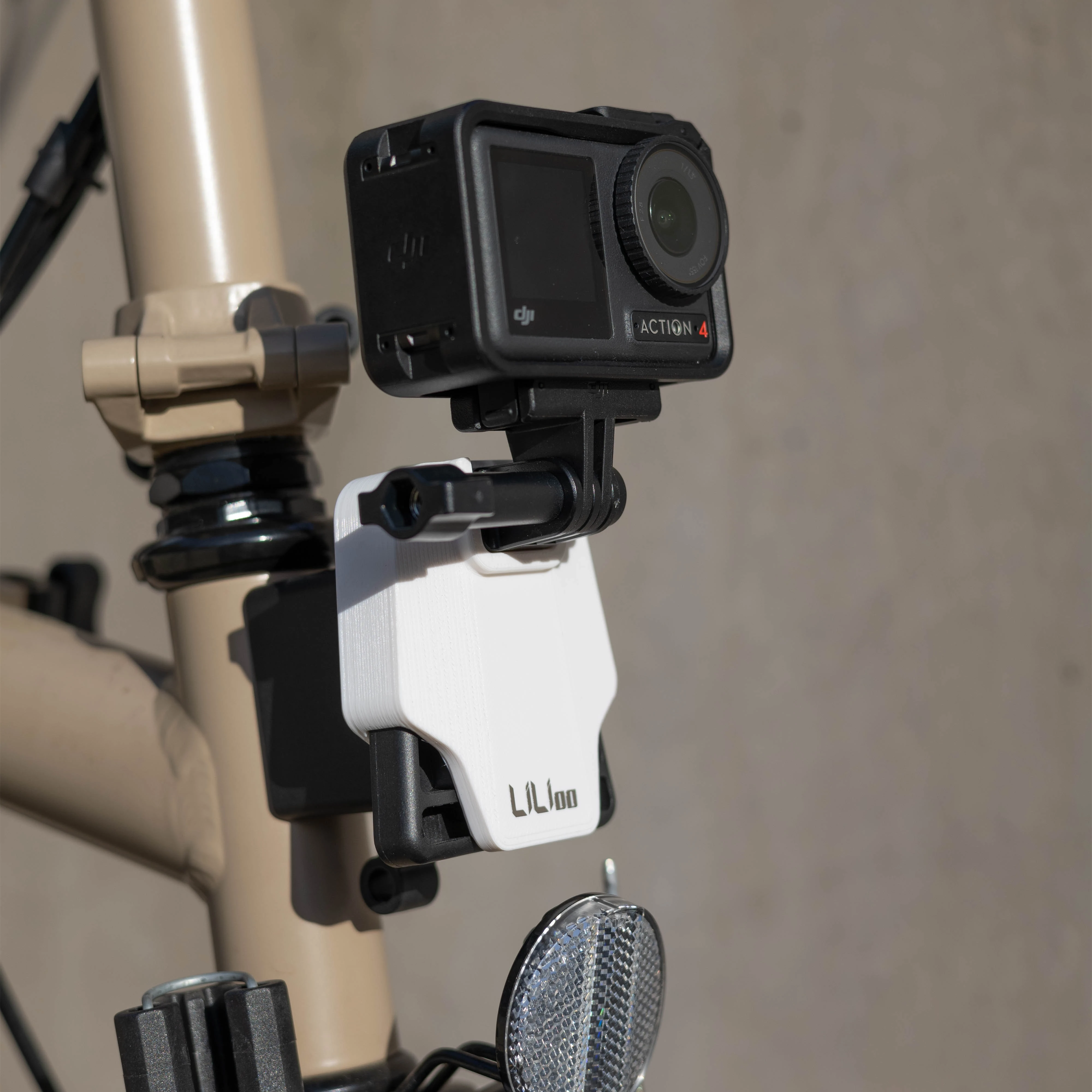LILIOO Front Carrier Block Adapter for Brompton & Dahon - Bicycle Light Bracket & Action Camera Mount for GoPro / DJI / Insta360
