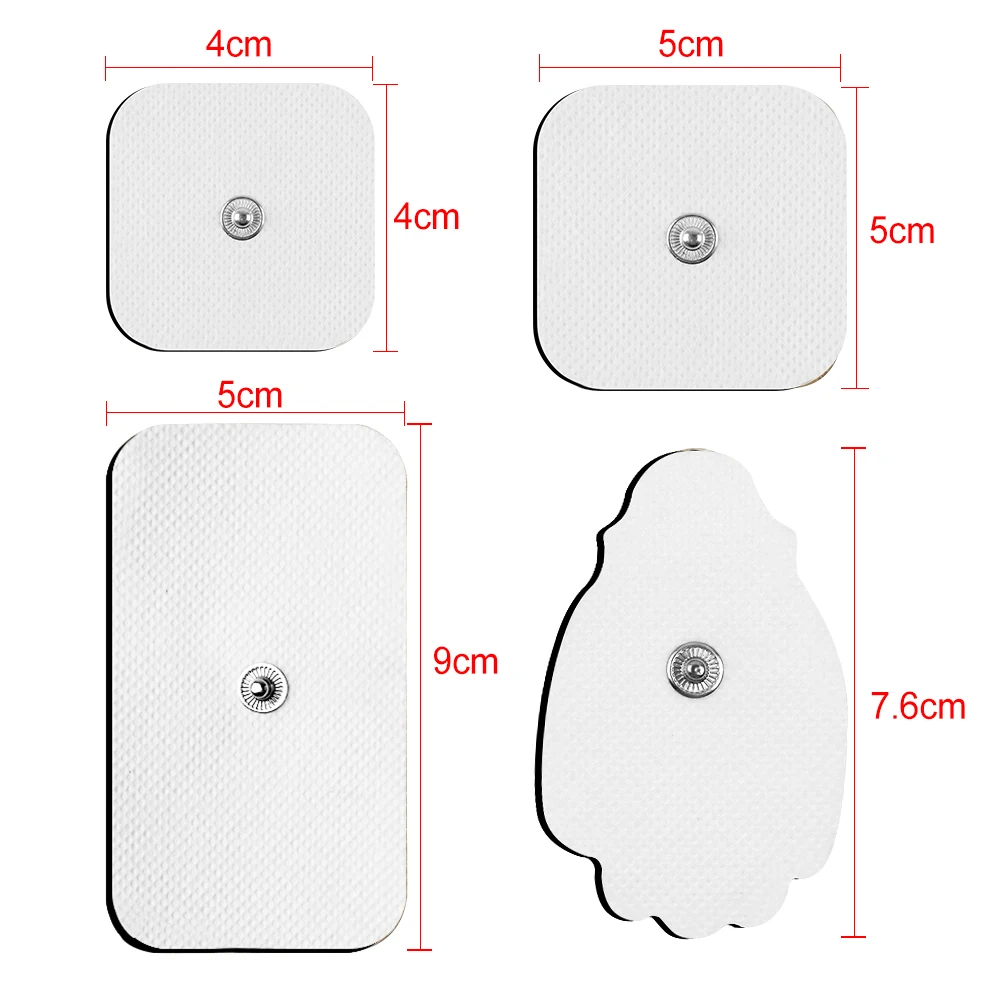 TENS Unit Replacement EMS Pads Latex Free Electrodes Compatible With Muscle Stimulator Use 3.5mm Button Connector Lead Wires