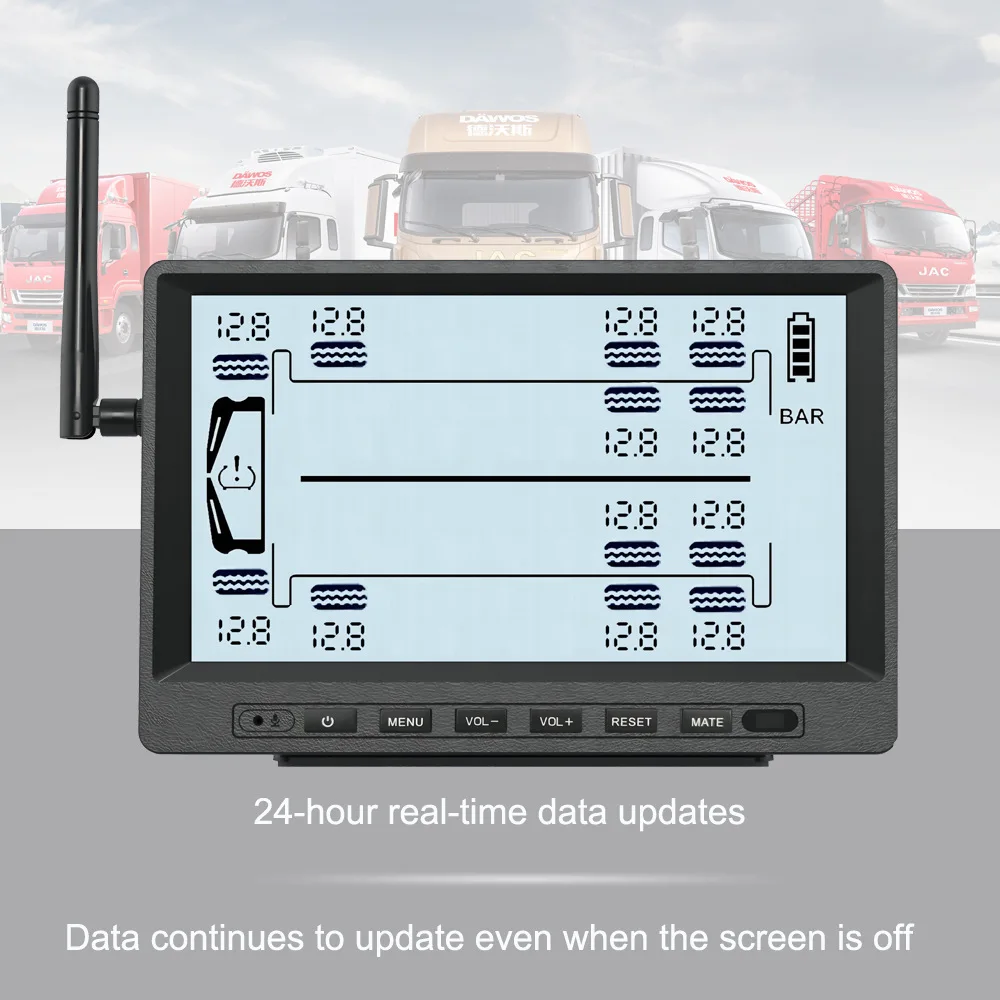 12-wheel Truck External Tire Pressure Detector High Precision Fire Truck School Bus TPMS