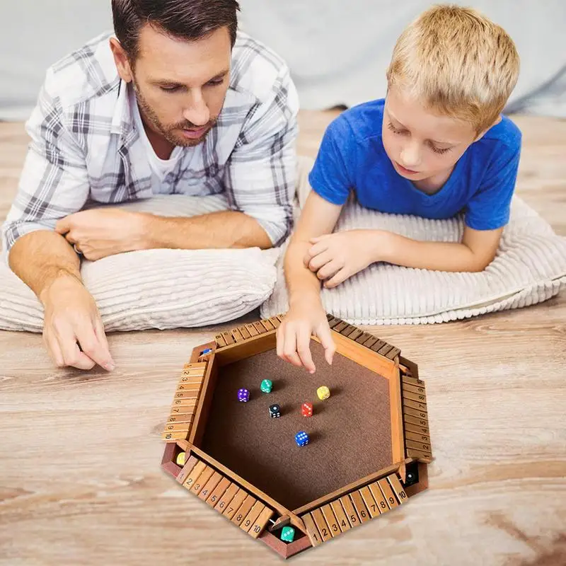 Cierra la caja juego de dados juegos de mesa de madera juego Digital juguete impresión acrílica interacción entre padres e hijos capacidad de