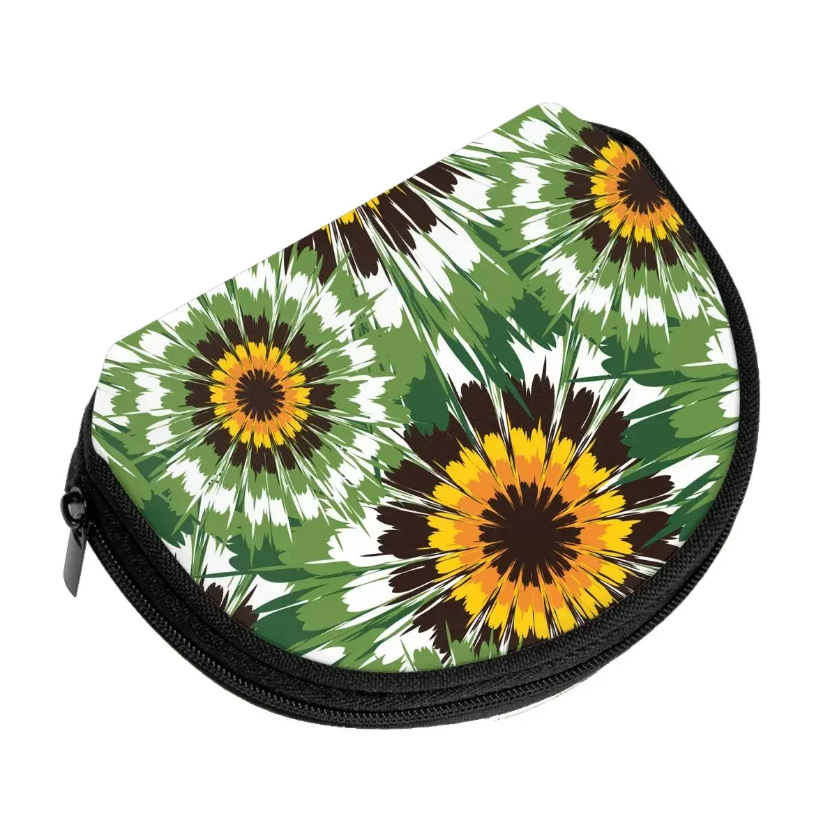 Sunflowers 3D Printing Coin Purse Ladies Shopping Portable Silver  Bag  Mini Credit Card ID   Gift