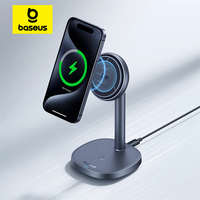 Baseus 2-in-1 Wireless Charger Qi2 15W Magnetic Wireless Charging Stand For iPhone 13 14 15 AirPods Pro