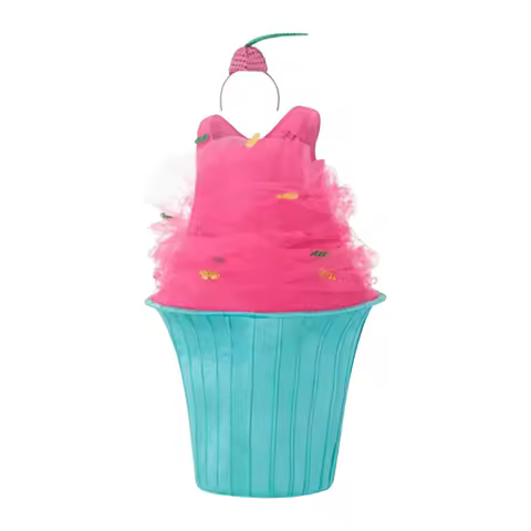 Cupcake Costume Funny Dessert Dress Cosplay Skirt Outfit with Hat for Easter Anniversaries Club