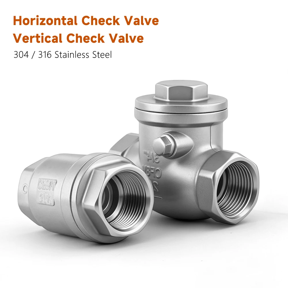 SS304 316 Horizontal Vertical Check Valve 1/4