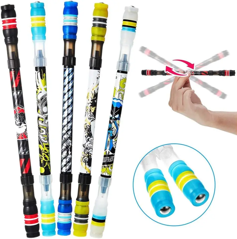 3 шт., забавная вращающаяся ручка, волшебная вращающаяся игровая ручка с нескользящим покрытием, ручка с вращающимся пальцем для письма, шариковая ручка Kawaii, милая