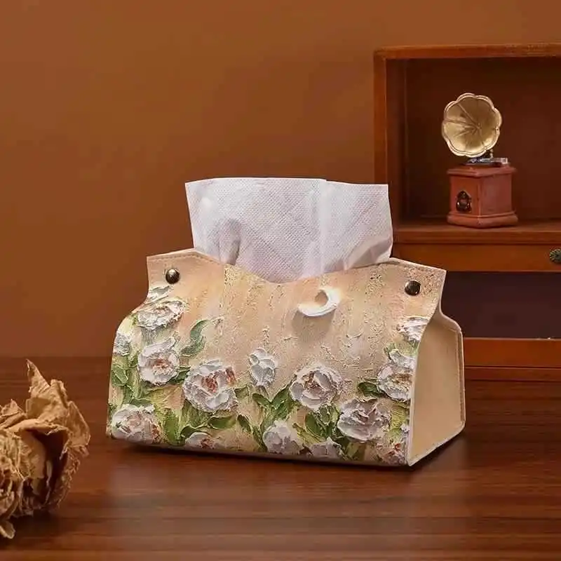 Tissue Box Living Room Kitchen Bedroom Household Pumping Paper Box Creative High-end Tissue Bag High-end Tissue Storage Box