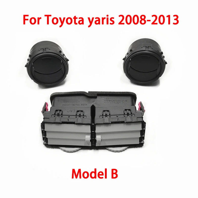 Replacement parts for center console air conditioning vent panel and vent cover for Toyota Yaris (2008-2013 models)