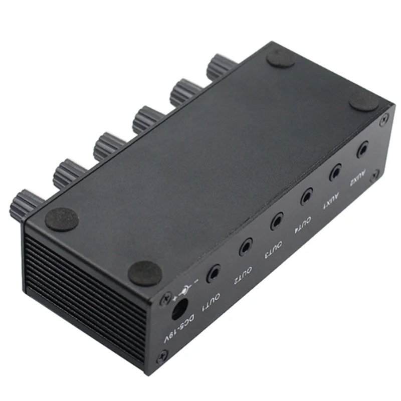 Stereo Mixer Audio (2 entrada 4 saída) empurrar quatro auscultadores ou amplificadores de potência externa Volume independente Control