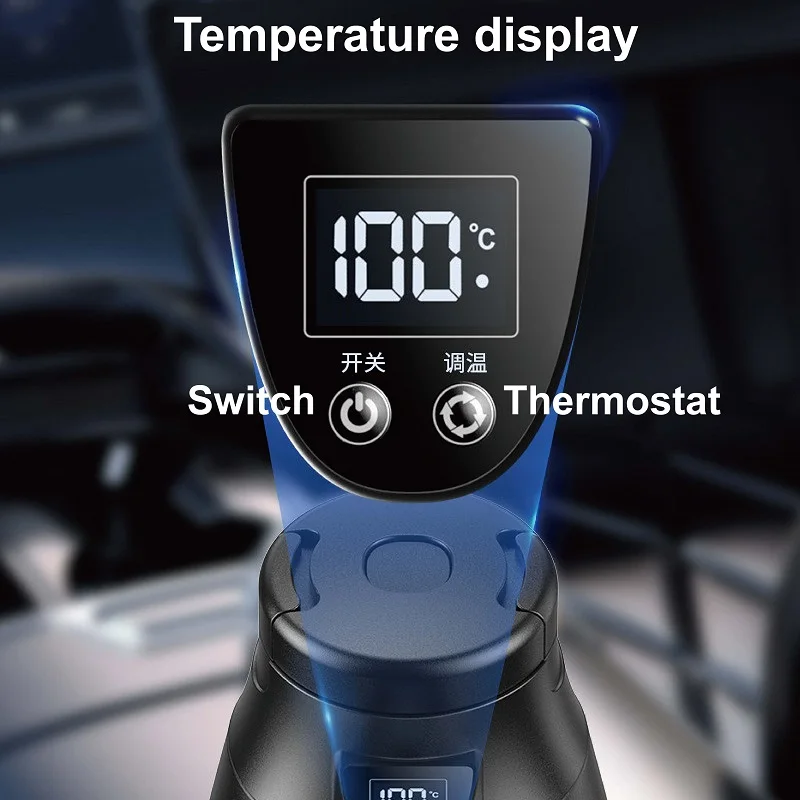 1.2L Car Electric Kettle 12V/24V Portable 304 Stainless Steel Temperature Control Boiling Kettle Truck Teapot Keep Warm Kettle