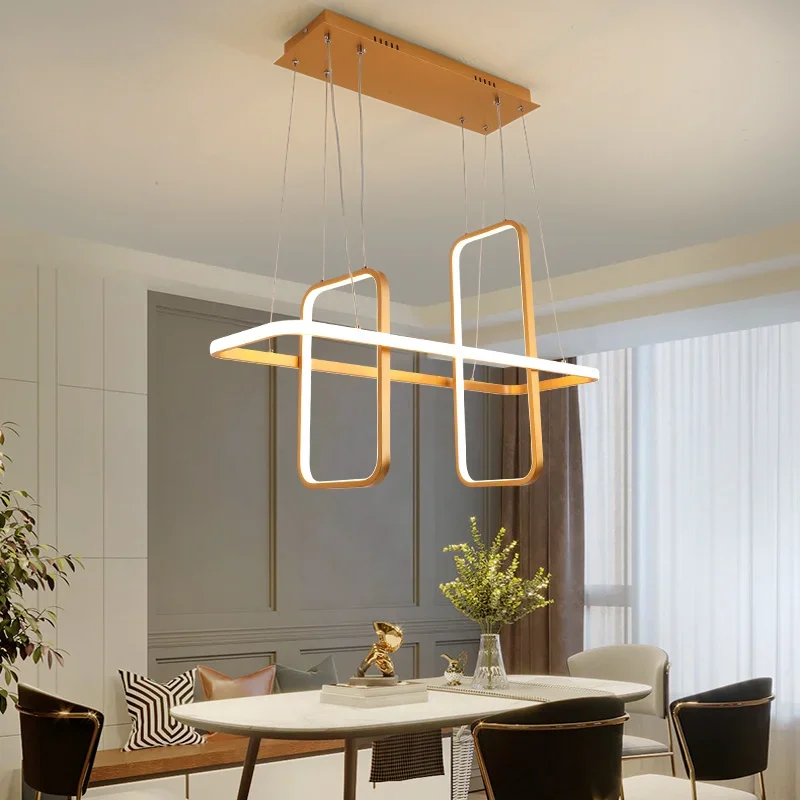 Nordic Modern Alumínio Lustres para Salas de Jantar, Luminárias Suspensas, Preto Fosco, Dourado, Branco