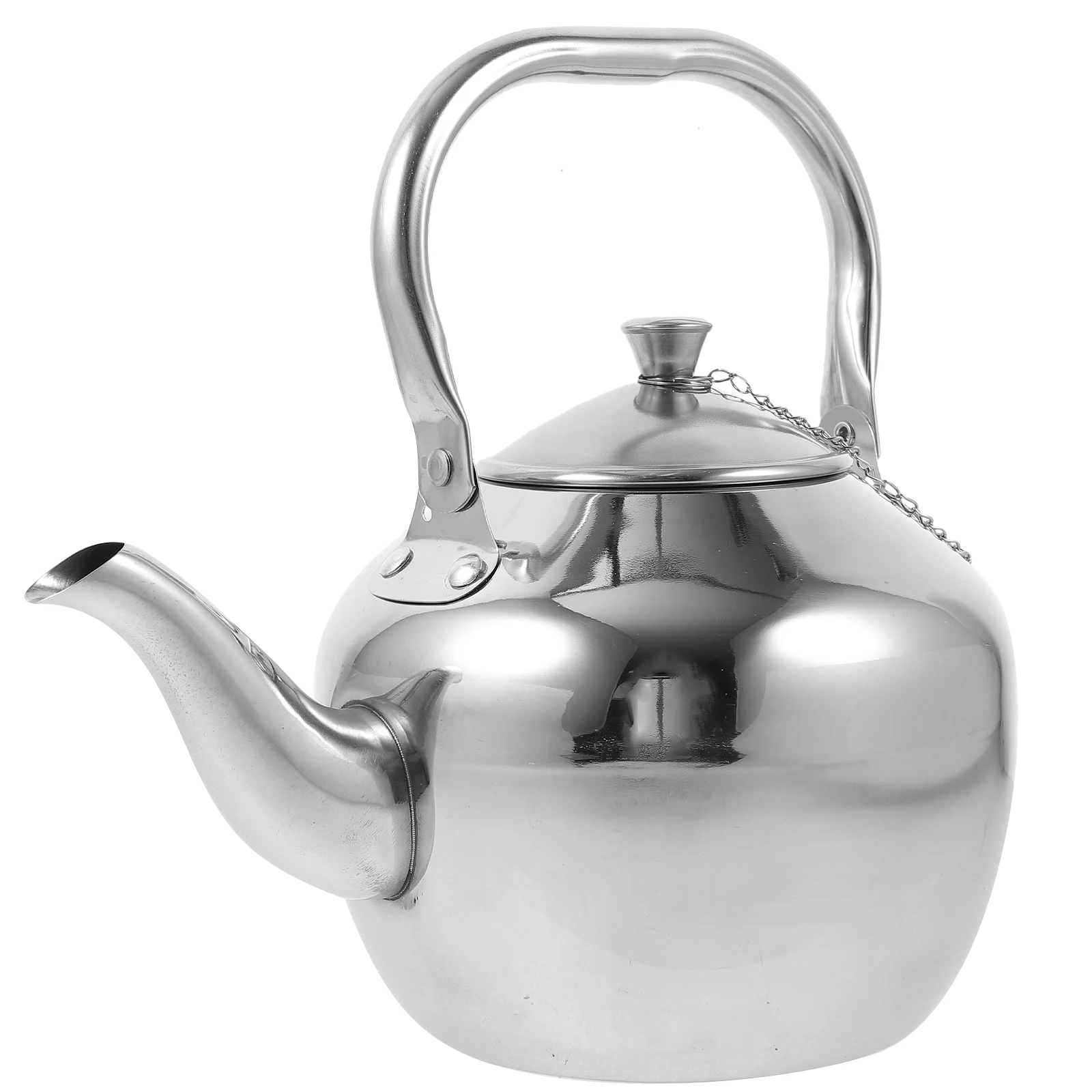 

Stainless Steel Tea Pot with Handle Small Size Lightweight Portable Design for Home Office Hotel Tea Room Modern Metal Kettle