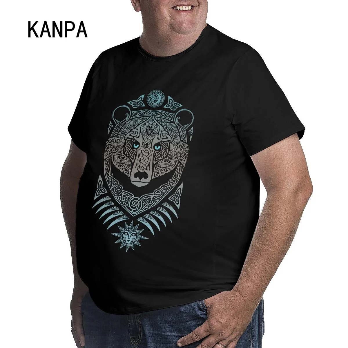 Ancient Symbols for Big Tall Men Stylish Tees with Timeless Icons and Extended Sizes 6xl 5xl US Size 4xl Black Bear Fashion