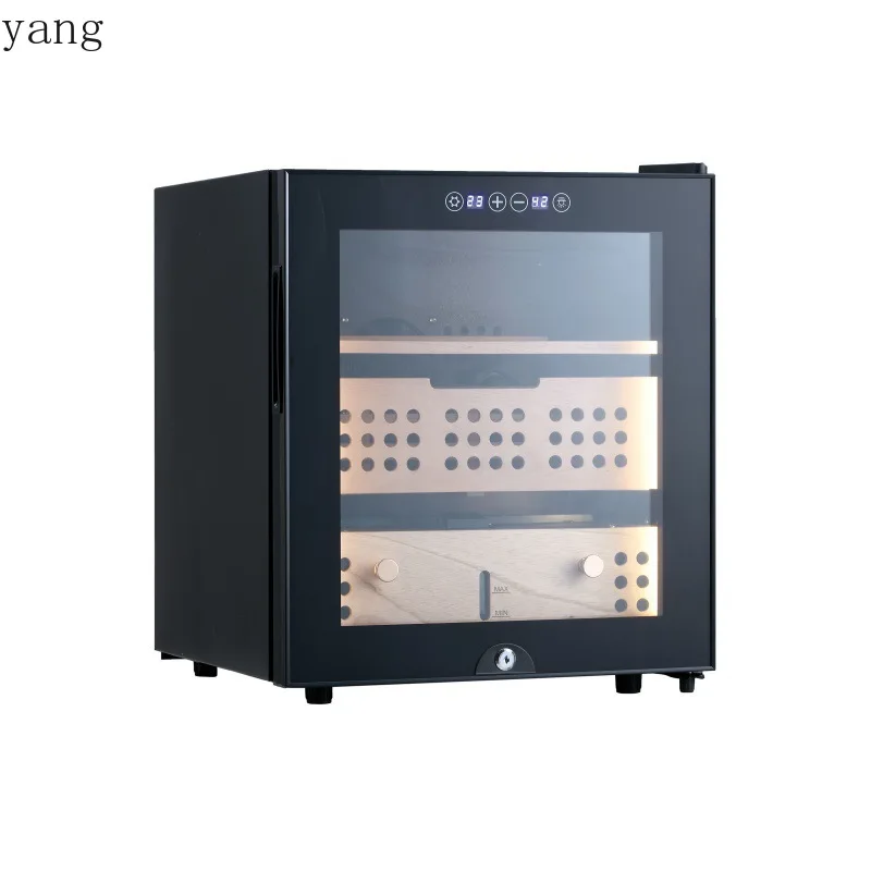 YJQ cigar cabinet temperature control humidity compressor household cigar display cabinet with lock