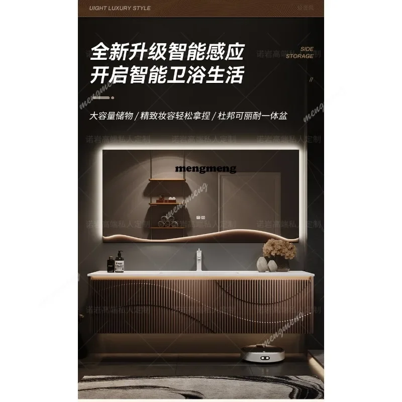 M138 Solid wood bathroom cabinet combination imported integrated basin washstand hand washbasin