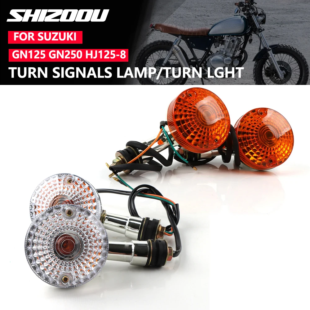 Luz de Señal de Giro de 12V para Motocicleta Suzuki GN125 HJ125-8 GS125, Luces Indicadoras de Señal de Giro