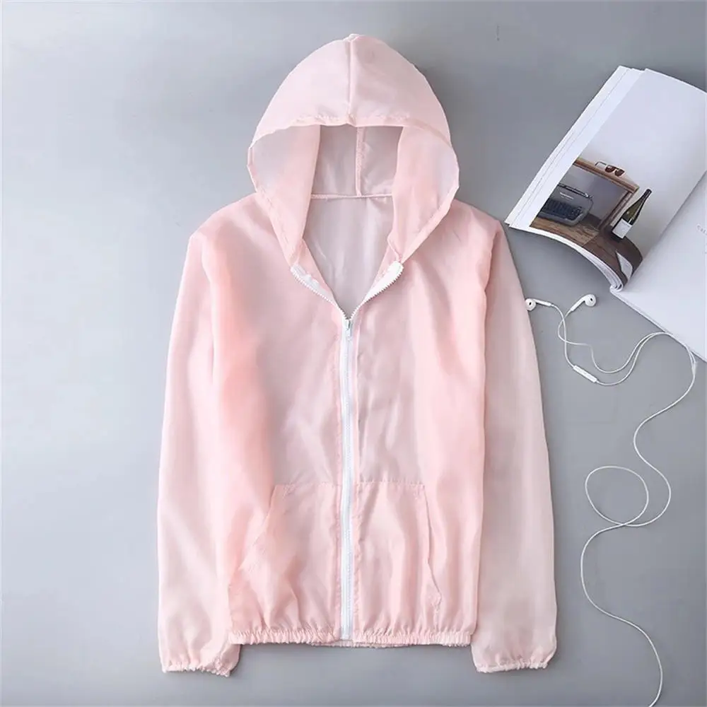 Summer Sunscreen Clothing Women's Solid Color Ultra-thin Breathable Quick-drying Outdoor Ice Silk Sunscreen Clothing Men Women