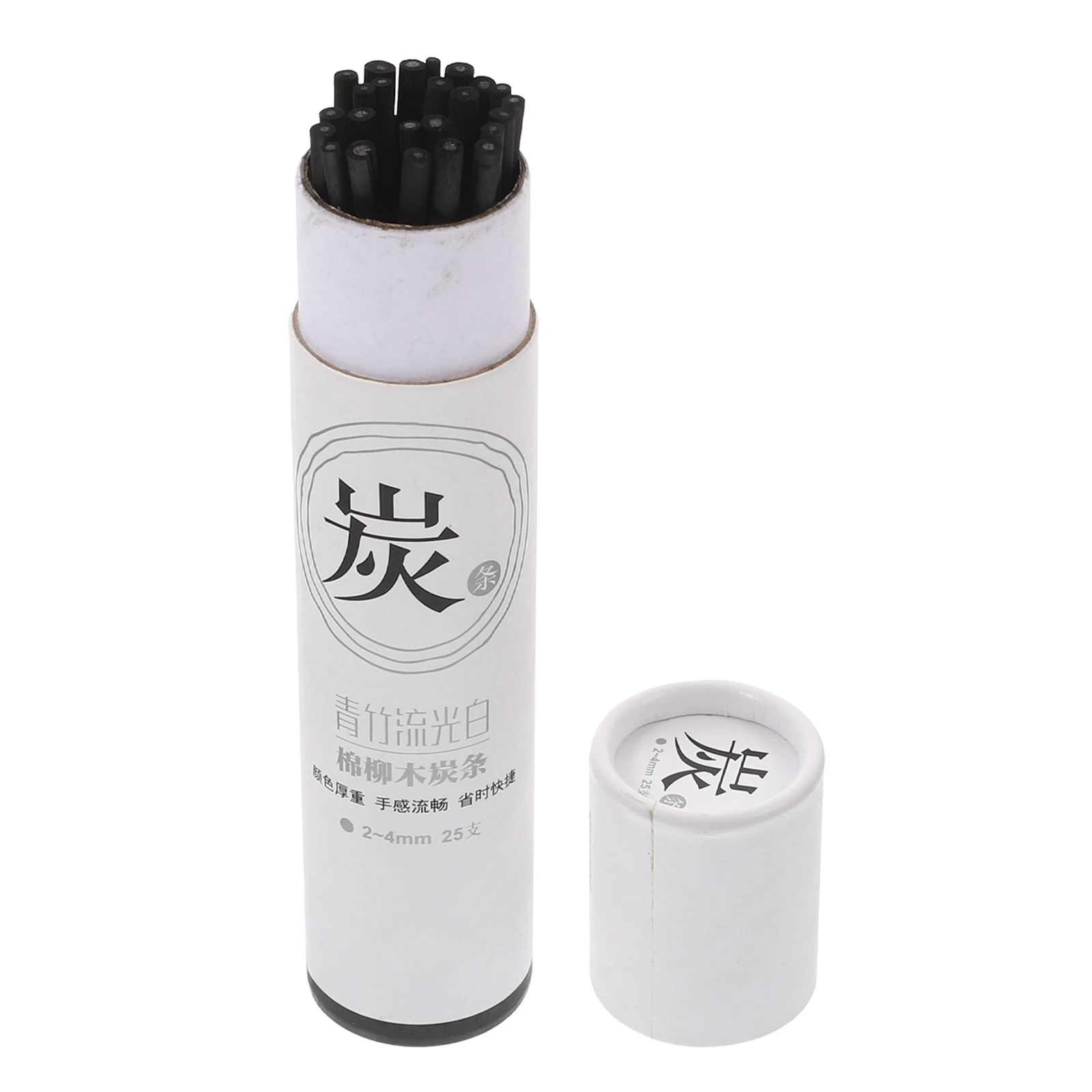25 قطعة من أعواد الفحم 2-4 مللي متر قلم رسم مضغوط سلس يدوم طويلاً للأعمال الفنية للتظليل الاحترافي للهواية #3