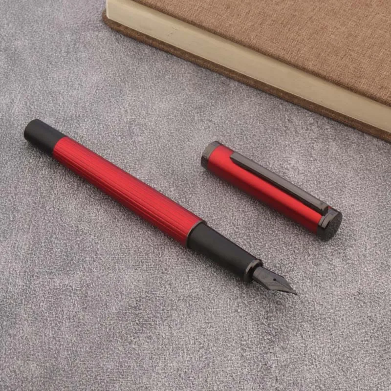 2023 JinHao 88 Metal Fountain Pen Red Gun Gray Elegante Black Nib Stationery School Supplies Ink Pens