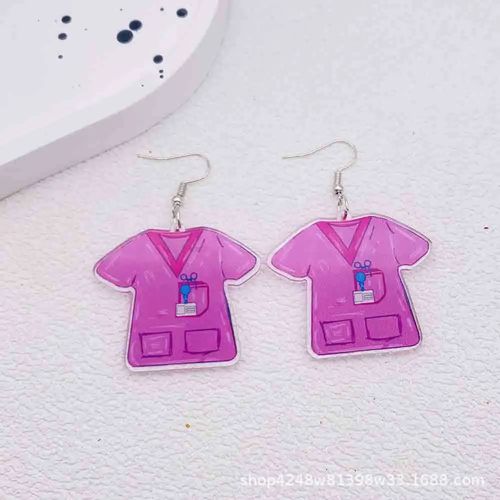 أقراط أكريليك للنساء ، مجوهرات يوم الممرضات ، حبوب طبية ، ترمزي مطبوع ، بيع بالجملة ، جديد