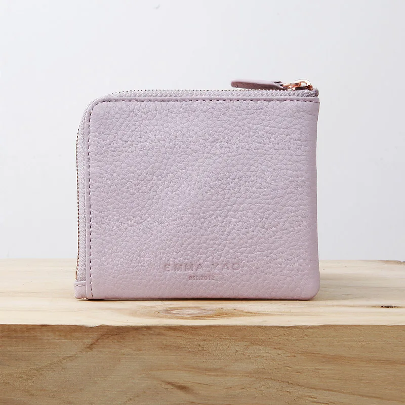 EMMA YAO genuine leather wallet female fashion women wallets famous brand coin purses holders