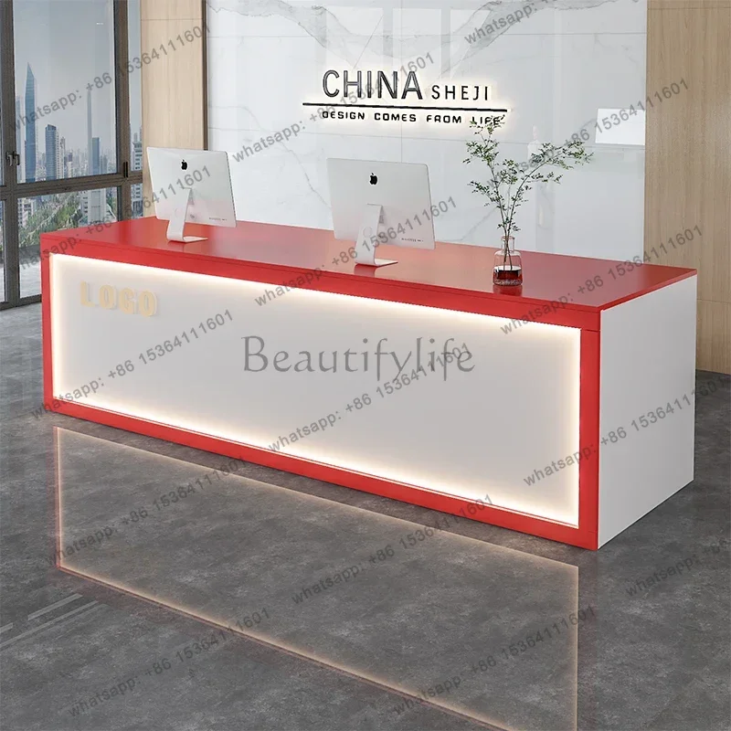 PJ  Green Boutique Reception Desks Counter Blue Decor Long Weight Reception Desk